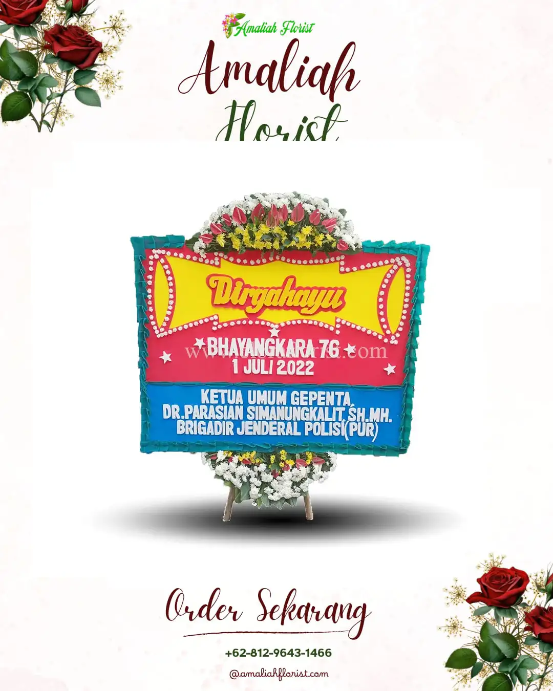 Papan Bunga HUT Ulang Tahun Karang Mulya